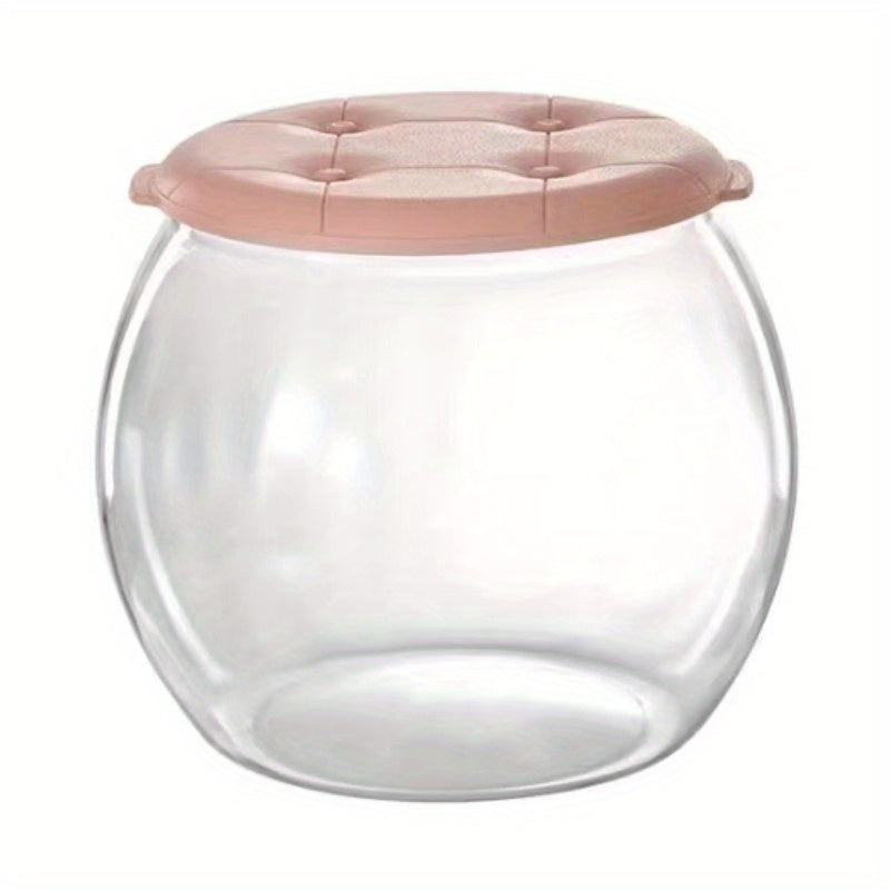 Transparent Plastic Round Stool Household Storage Box Kids Shoe Organizer