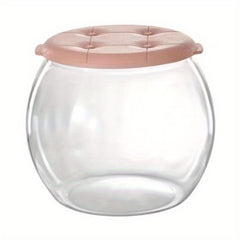 Transparent Plastic Round Stool Household Storage Box Kids Shoe Organizer