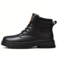 Men's Lace-Up Ankle Boots Padded Collar Casual Walking Shoes