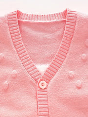 Baby Vest Knitted Sweater Top Spring Autumn V Neck Button Sleeveless Blouse