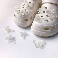 1pc Transparent Butterfly Shoe Buckle DIY Shoe Charms Decoration