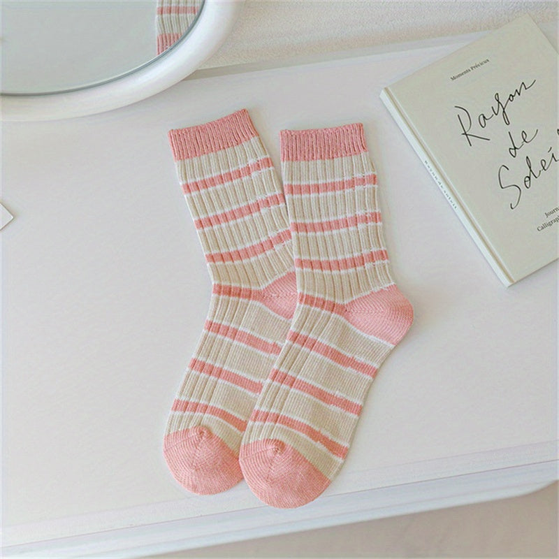 Colorblock Striped Sports Socks Women's Stockings
