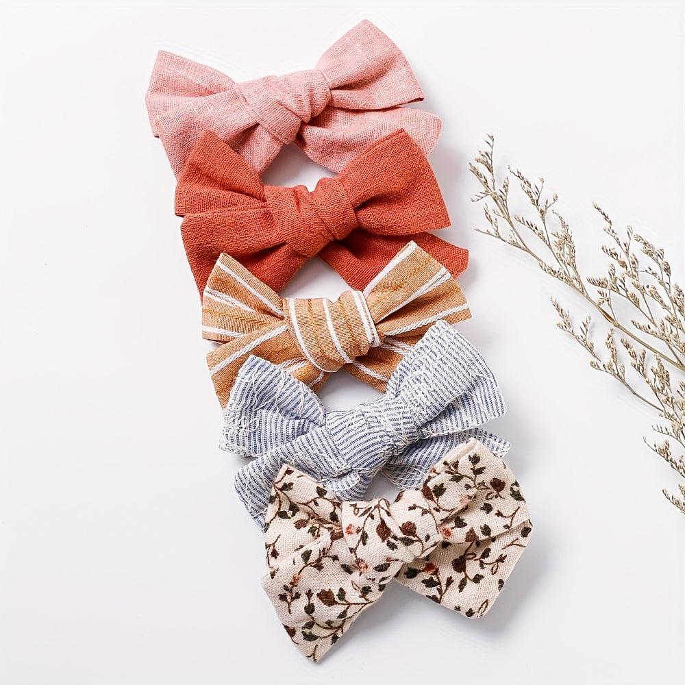 5pcs Colored Butterfly Bow Hair Clip for Baby Girls