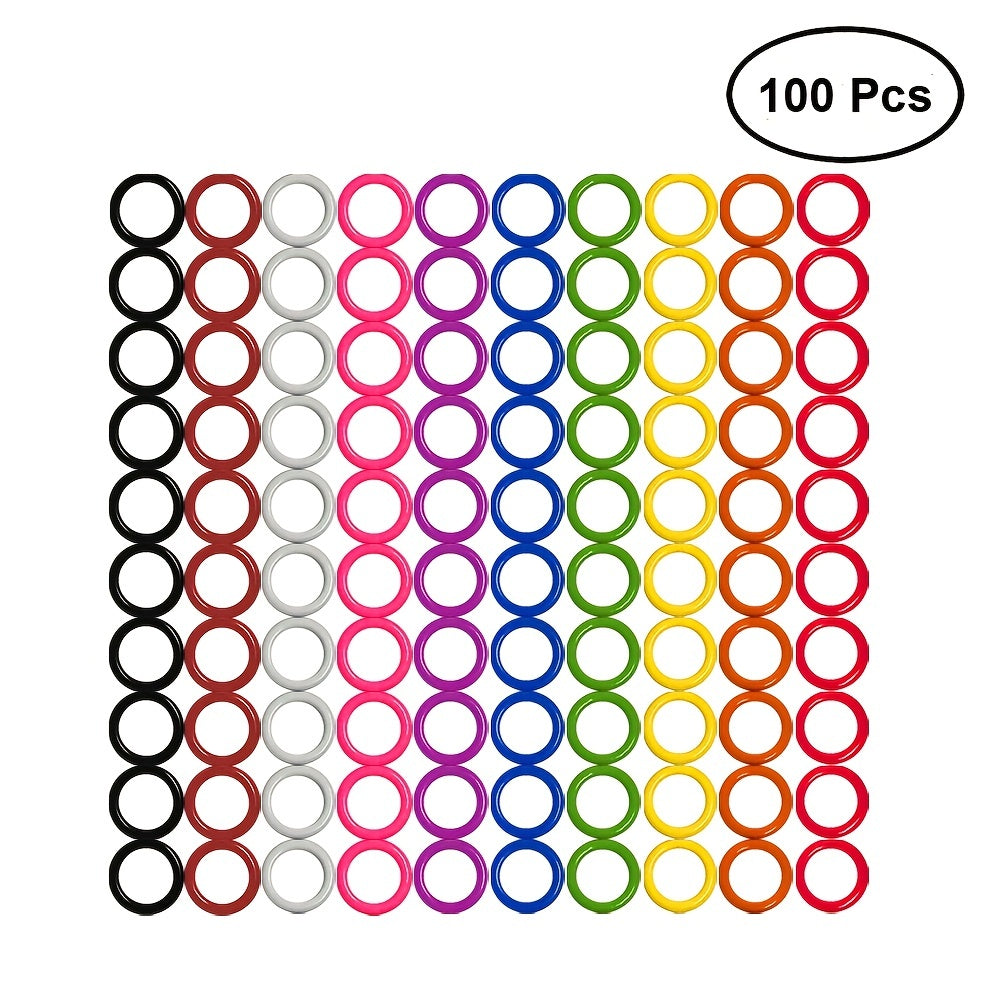 100pcs Colorful Ring Stitch Markers for Knitting and Crochet