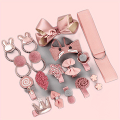 18pcs Girls Sweet Bow Bunny Crown Hair Clips Kids Accessories