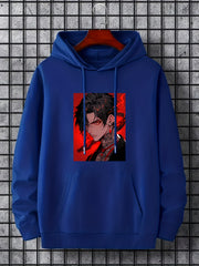 Anime Graphic Print Men's Hooded Sweatshirt