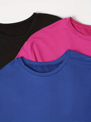 6 Pack Plus Size Basic Pajama Set Women's Plus Solid Tee & Shorts Loungewear