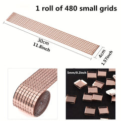 Mirror Mosaic Tiles 5x5mm Self Adhesive 3D Grid Sticker Peel Stick Disco