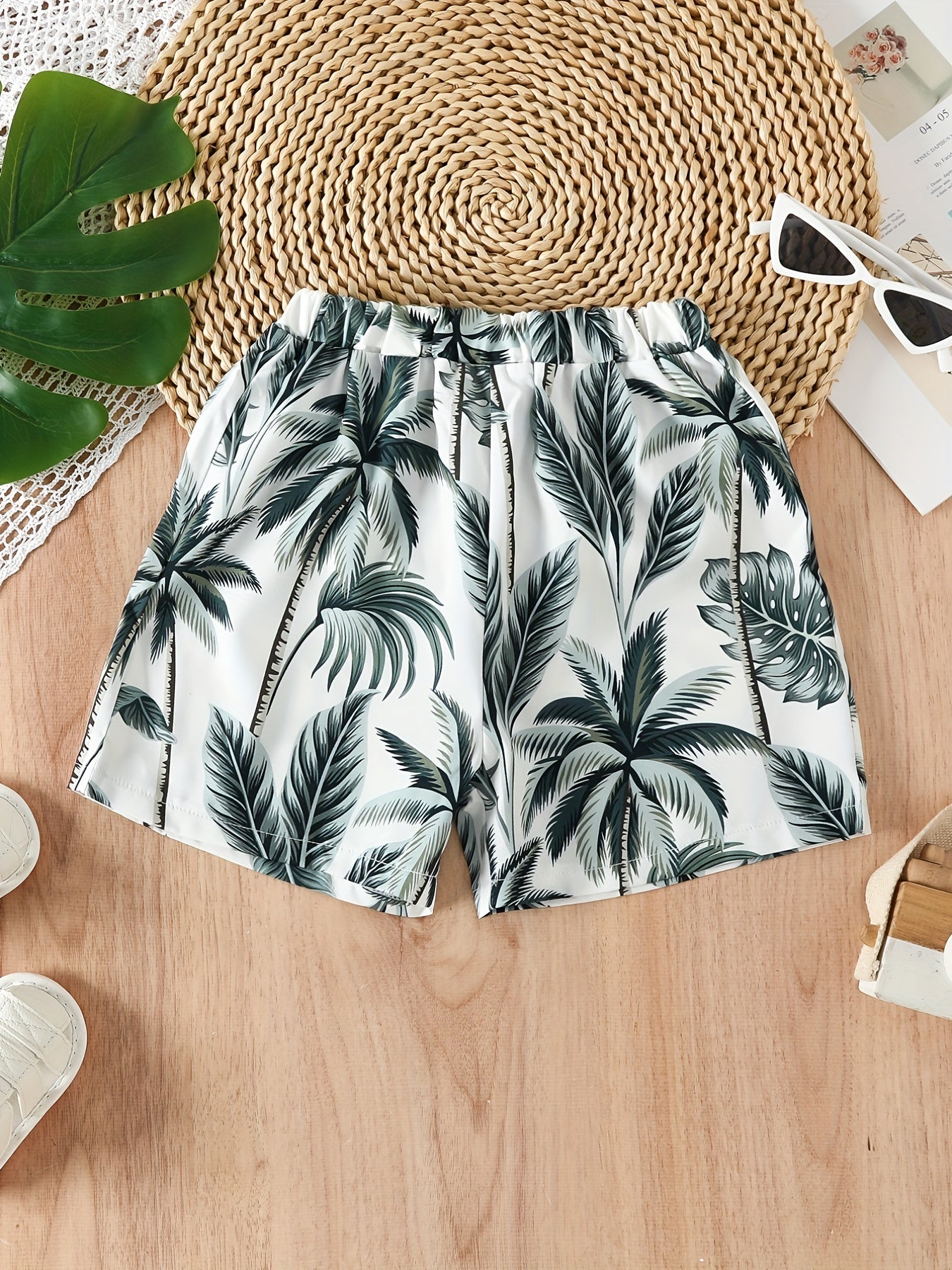 Hawaii Tropical Plant Print Boys Comfortable Shorts