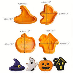4pcs 3D Cartoon Biscuit Mold DIY Halloween Fondant Mold