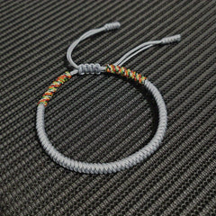 Buddhism Bracelet For Men Colorful Rope Lucky Red Bracelet