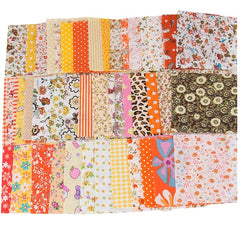 50pcs Mini Flower Print Fabric Patchwork 3.9x3.9in
