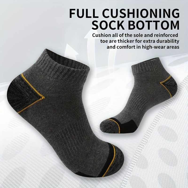 5 Pairs Men's Moisture Wicking Cushioned Socks For Running