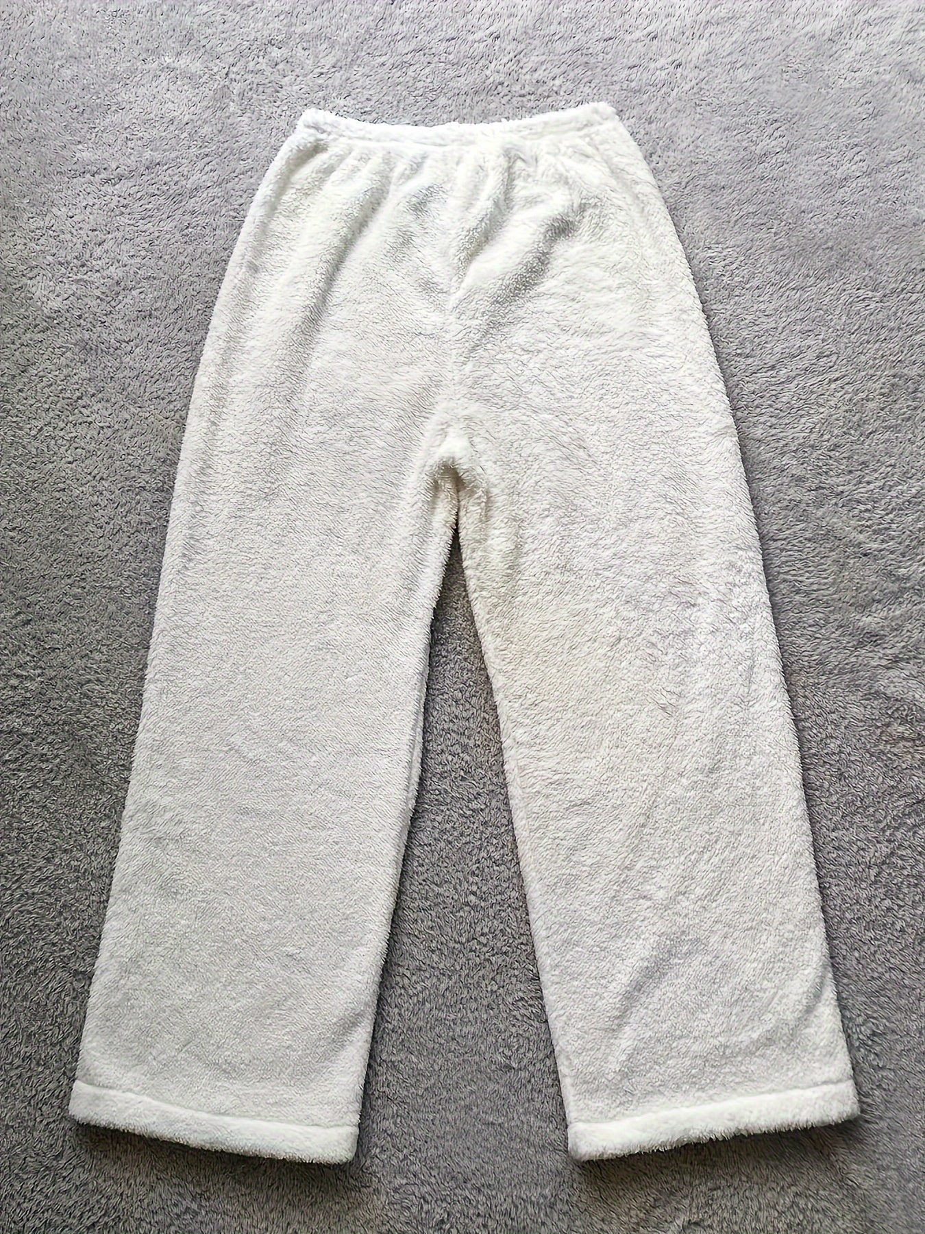 Solid Plush Warm Winter Pants