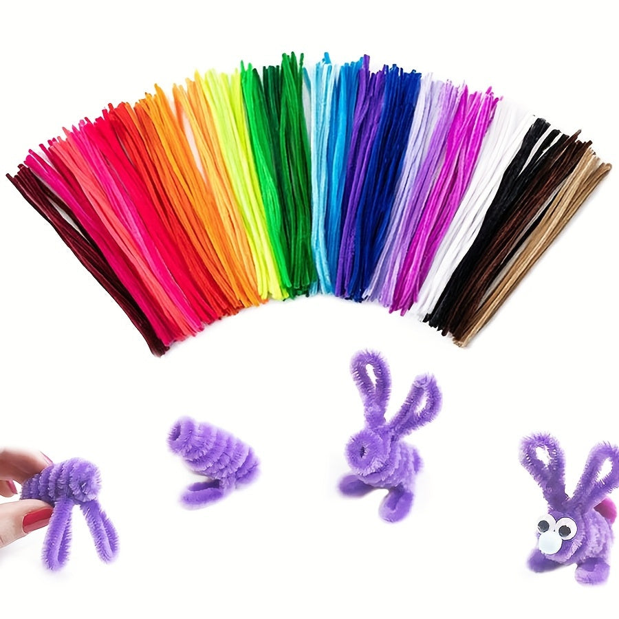 100pcs Polyester Hair Root Hair Strip Twist Sticks for Handcraft Artworks