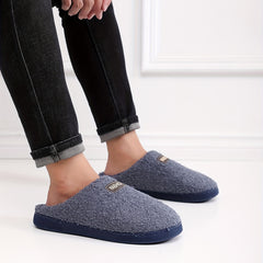 Men's Plush Cozy House Slippers Anti-skid Slip-on Indoor Winter Shoes