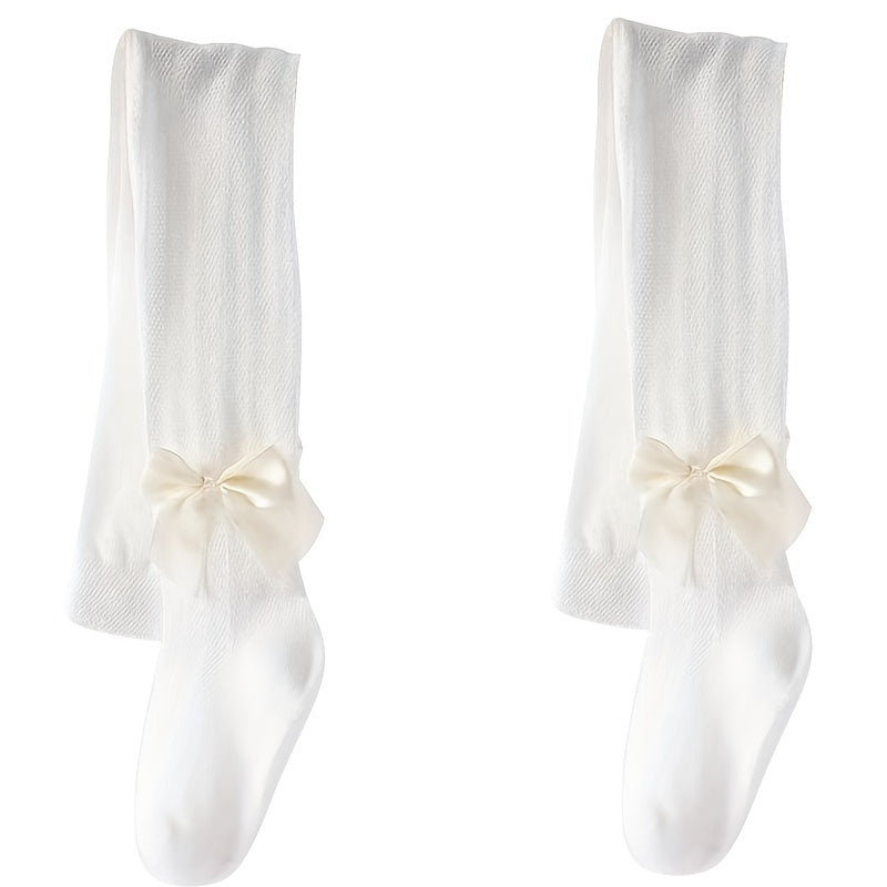 Girls Bowknot Mesh Breathable Pantyhose Knitted Leggings