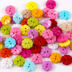 100pcs 13MM Mixed Plastic Button Roll Flower DIY Button Material Bag Decoration