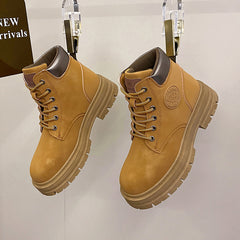 Letter Patch Lace-up Combat Boots