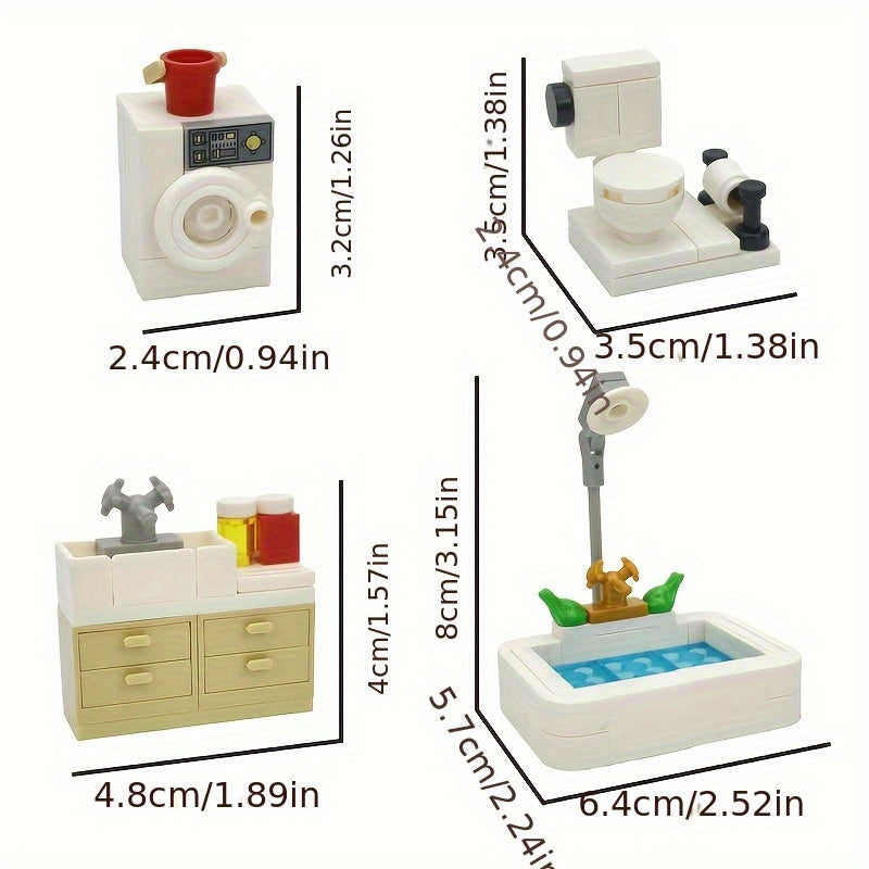 City Series Bathroom Toy Set with Interlocking Building Blocks