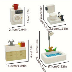 City Series Bathroom Toy Set with Interlocking Building Blocks