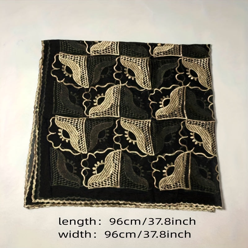 National Style Embroidered Square Scarf Vintage Travel Sunproof Pack Turban