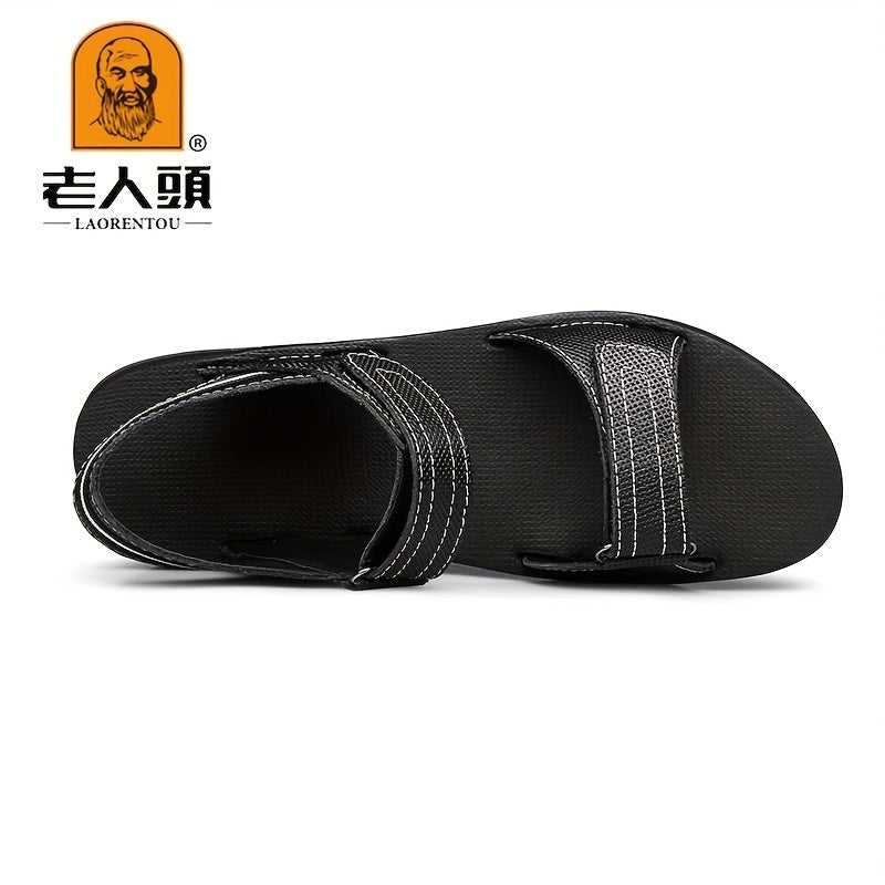 LAORENTOU Men's Leather Non Slip Sandals Summer