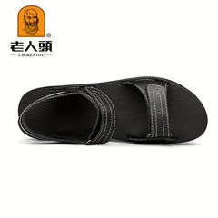 LAORENTOU Men's Leather Non Slip Sandals Summer