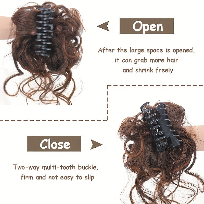 Synthetic Curly Hairpiece Hair Claw Wig Bun Hair Claw Chignon Shark Cla