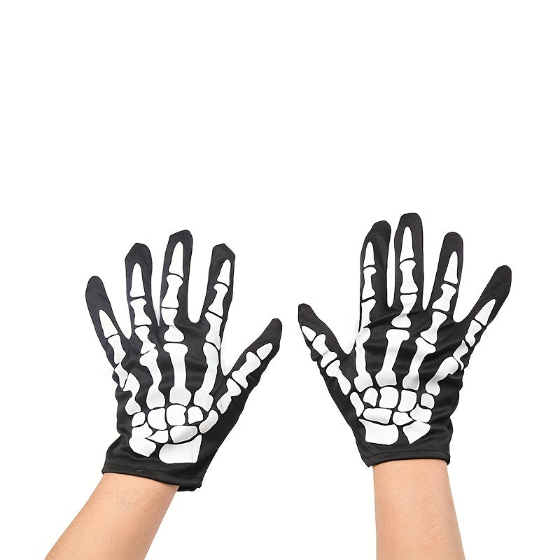 Skeleton Pattern Gloves for Halloween Carnival Performance