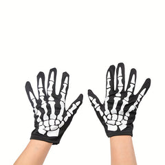 Skeleton Pattern Gloves for Halloween Carnival Performance