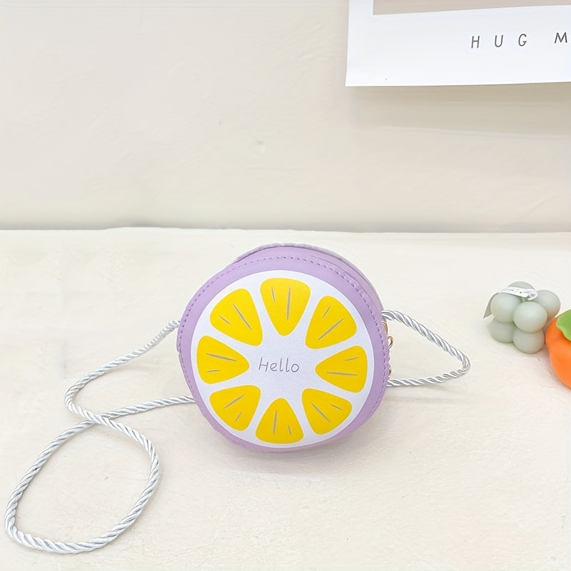 Kids Round Crossbody Bag Fruits Pattern Coin Purse