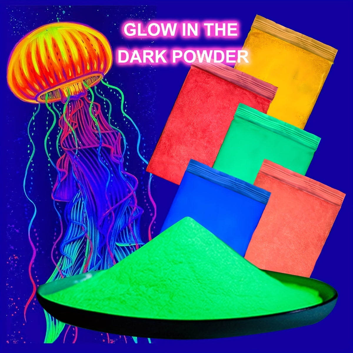 10g Glow In The Dark Pigment 12 Colors Resin Dye Halloween DIY Craft