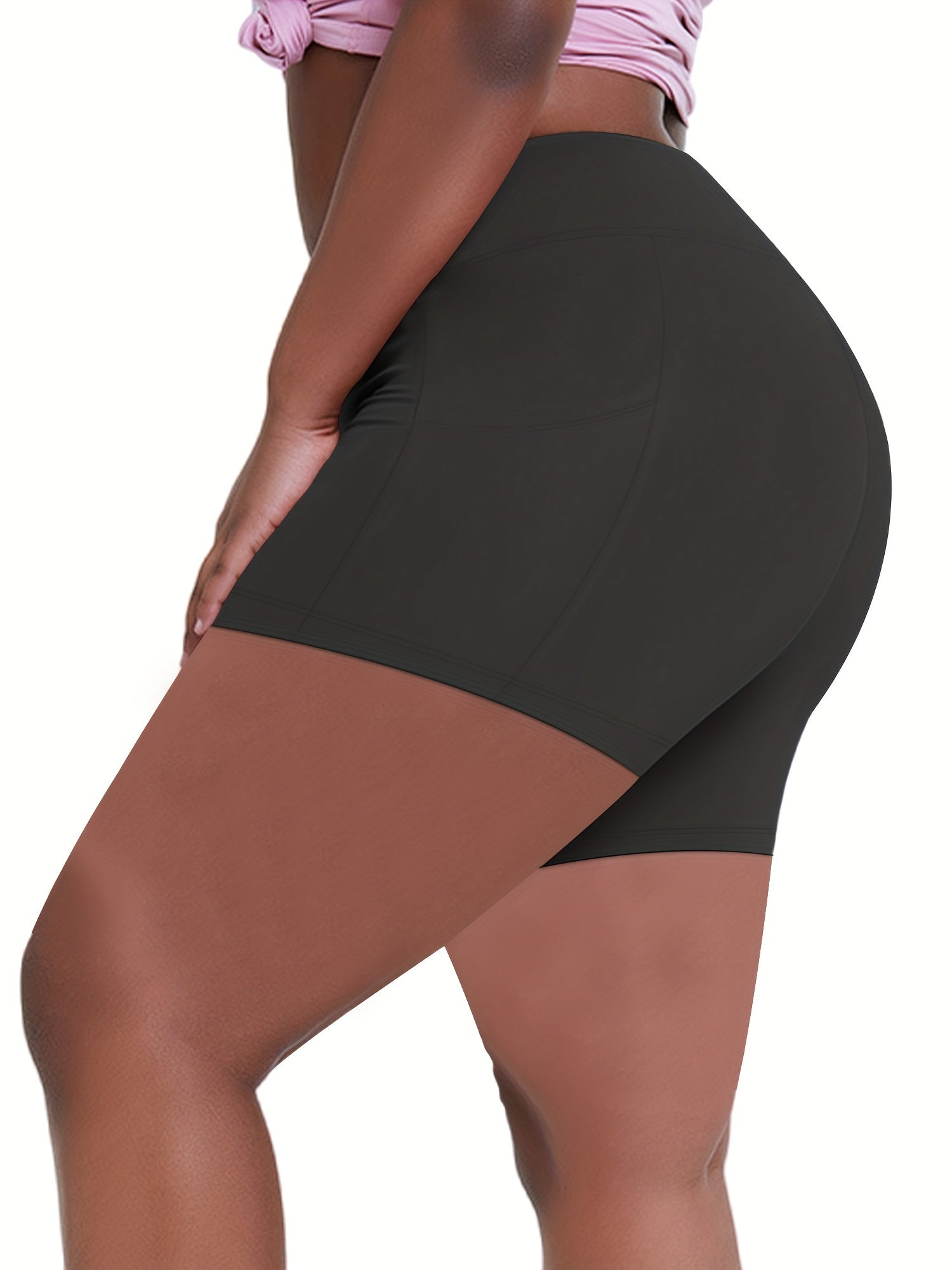 Sports Shorts Women's Plus High Rise Skinny Fitness Shorts
