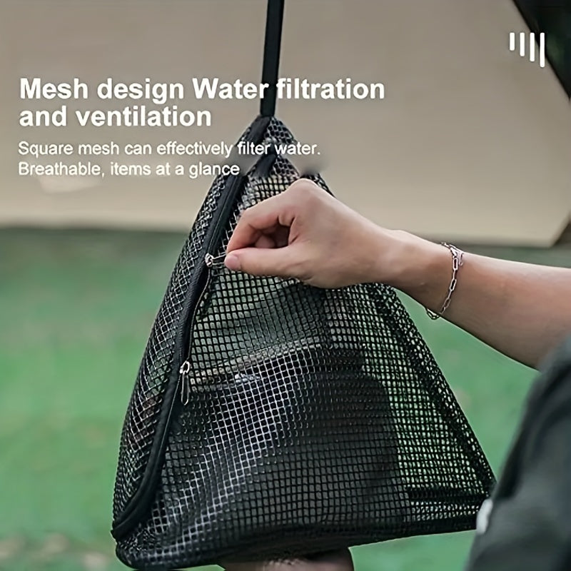 Durable Triangle Hanging Bag Mesh Hanging Basket Net