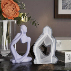 DIY Mini Resin Ornament Mold Abstract Character Crafts Candle Silicone Mold