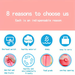480ml Cleanable Water Bottle With Silicone Straw Leakproof Water Cup