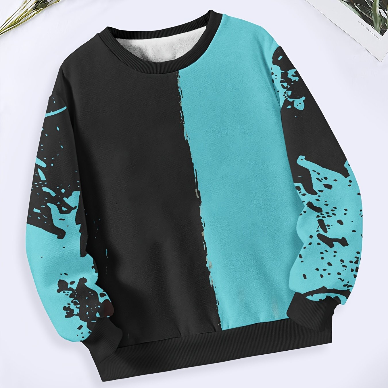 Tie Dye Pattern Long Sleeve Crew Neck Sweatshirt For Spring Fall