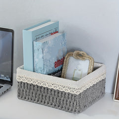 Rattan Woven Storage Basket for Desktop Cosmetics Keys Snacks Coffee Tables