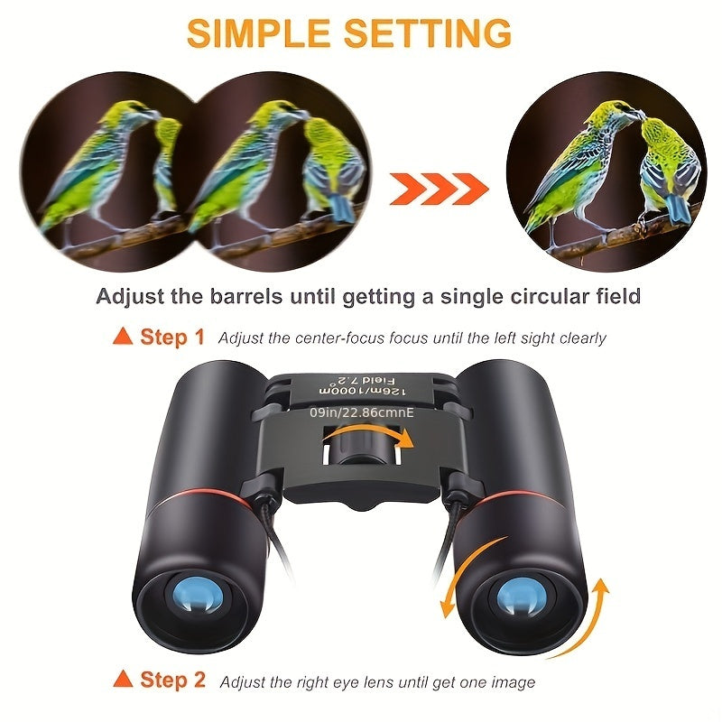 30x60 HD Portable Binoculars BAK4 Prism Waterproof Bird Watching