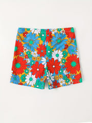 Boys Swim Trunks Stripe Print Elastic Waist Beach Pants SwimShorts Kids Clothes