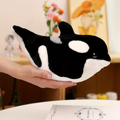 Soft Killer Whale Plush Toy - Fluffy Cartoon Doll for Home Decor