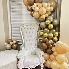 50pcs Brown Nude Golden Confetti Balloons Set for Party