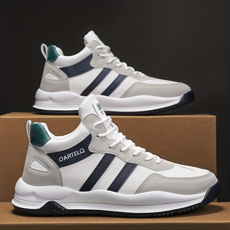 Men's Striped Lace up Running Shoes Outdoor Sneakers