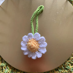 Flower Knit Keychain Crochet Bag Key Chain Keyring Charm