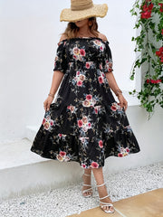 Floral Print Off Shoulder Summer Dress