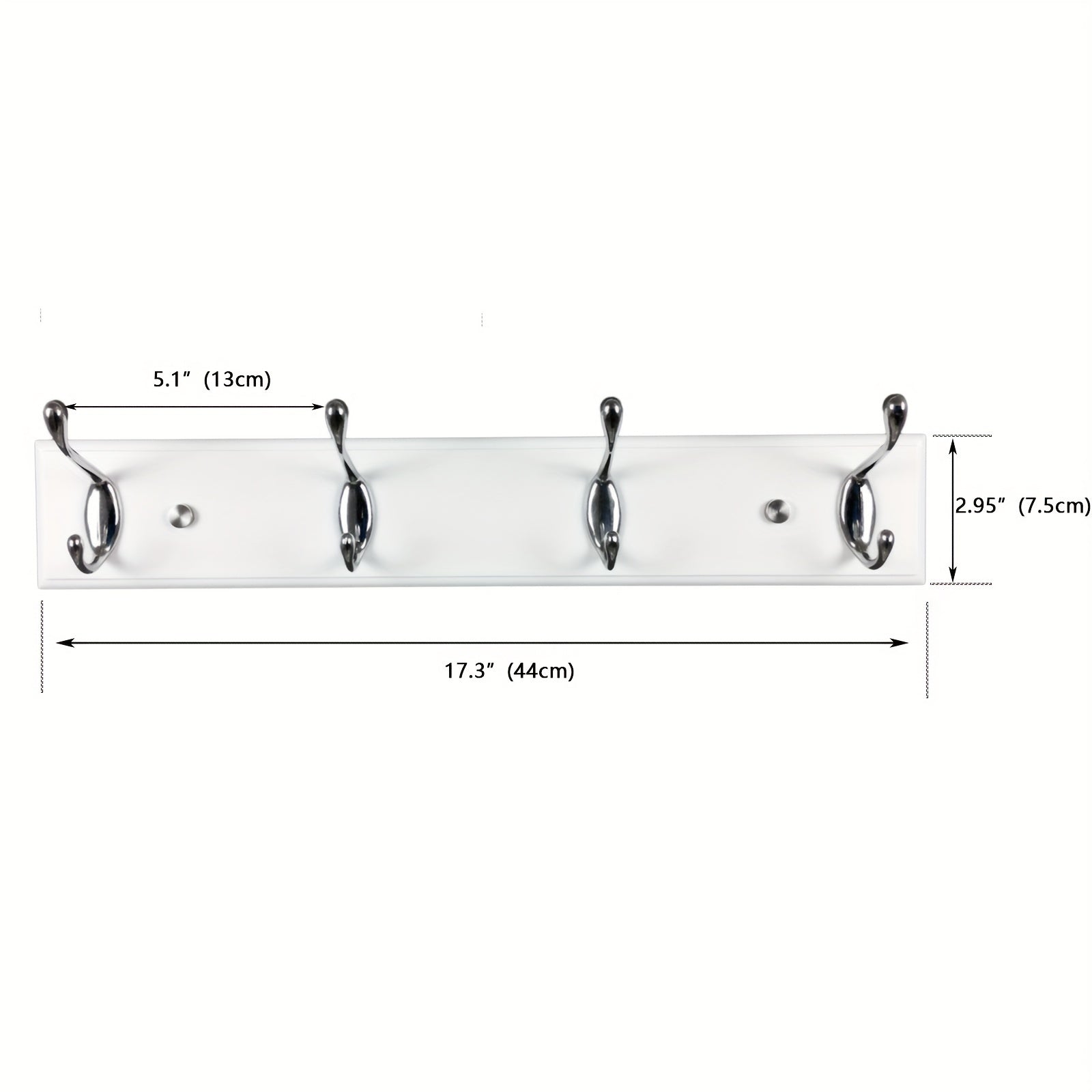 Wooden Coat Rack Wall Mount With 4 Hooks Silvery Wood
