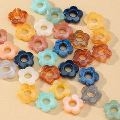 30pcs Acrylic Mix Color Flower Beads DIY Necklace Bracelet Material