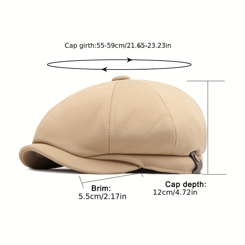 Retro Octagonal Cap Casual Cap for Men
