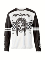 Men's Dark Skeleton Long Sleeve Motocross Shirt